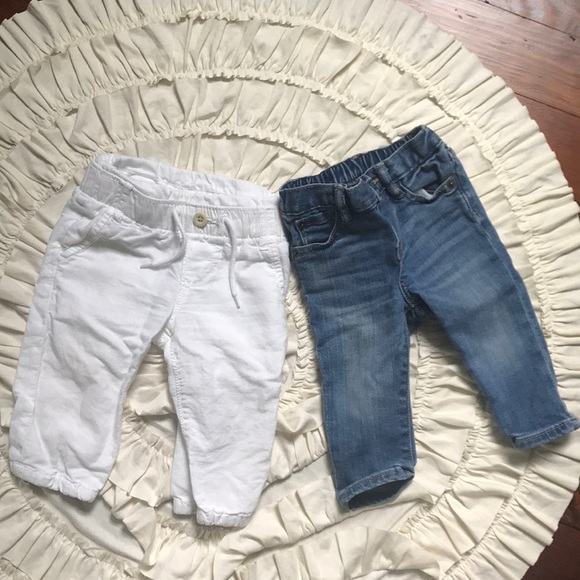 white linen skinny pants